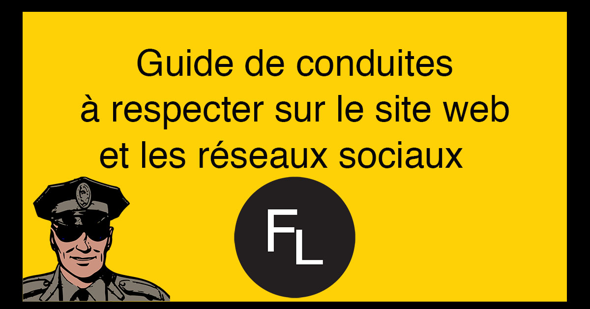 Image d'un policier exprimant les règles de conduites à respecter sur le site web et les réseaux sociaux de FrankLamarre.com